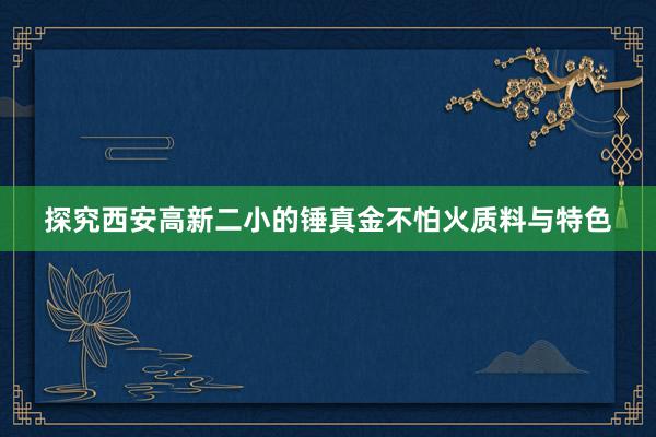 探究西安高新二小的锤真金不怕火质料与特色